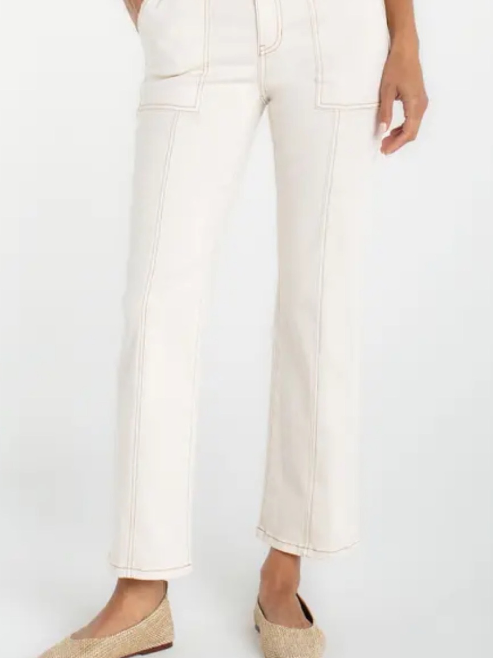 Liverpool Cream Ankle Crop High-Rise Jeans
